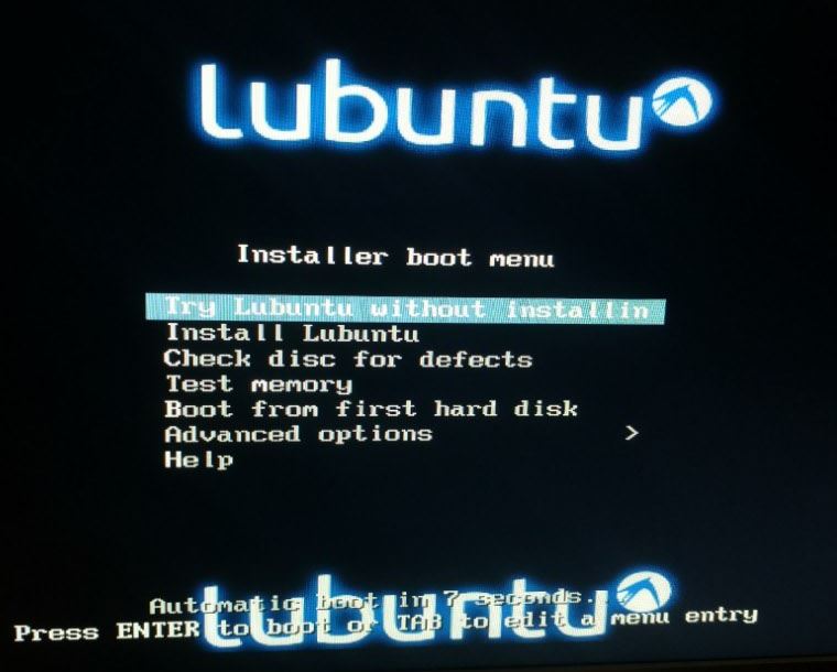 Lubuntu Boot Screen
